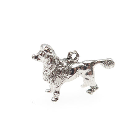 925 Sterling Silver Vintage Poodle Dog Mini 3D Charm Pendant