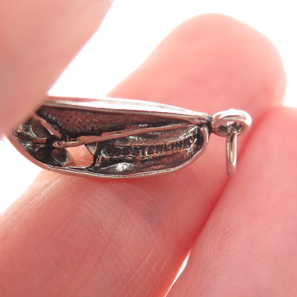 Maisels Indian 925 Sterling Silver Vintage Sailboat Oxidized Mini Charm Pendant