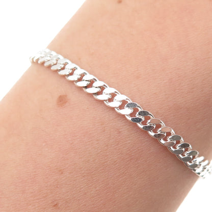 925 Sterling Silver Italy Cuban Link Bracelet 8"