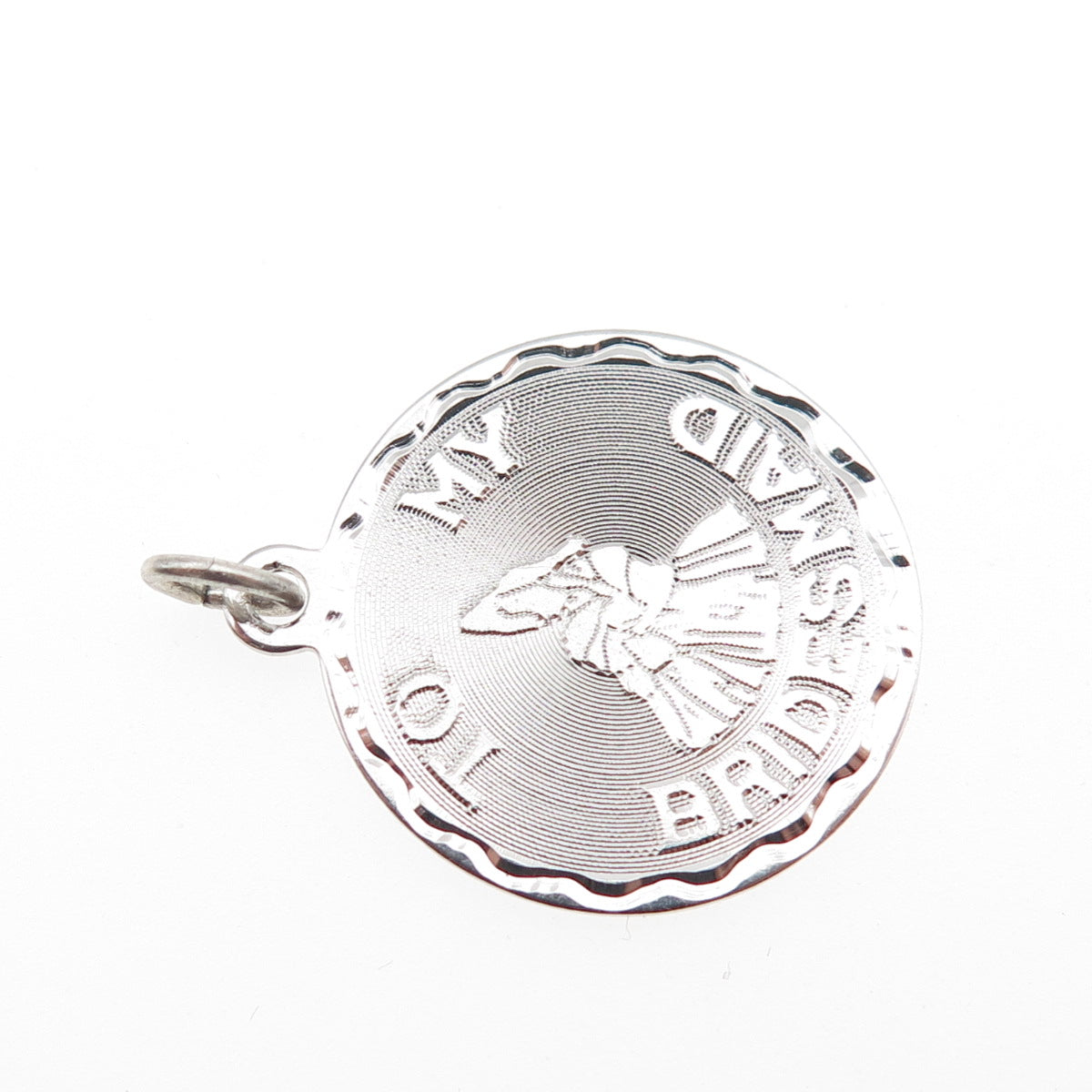 Griffith & Sons 925 Sterling Silver Vintage To My Bridesmaid Charm Pendant