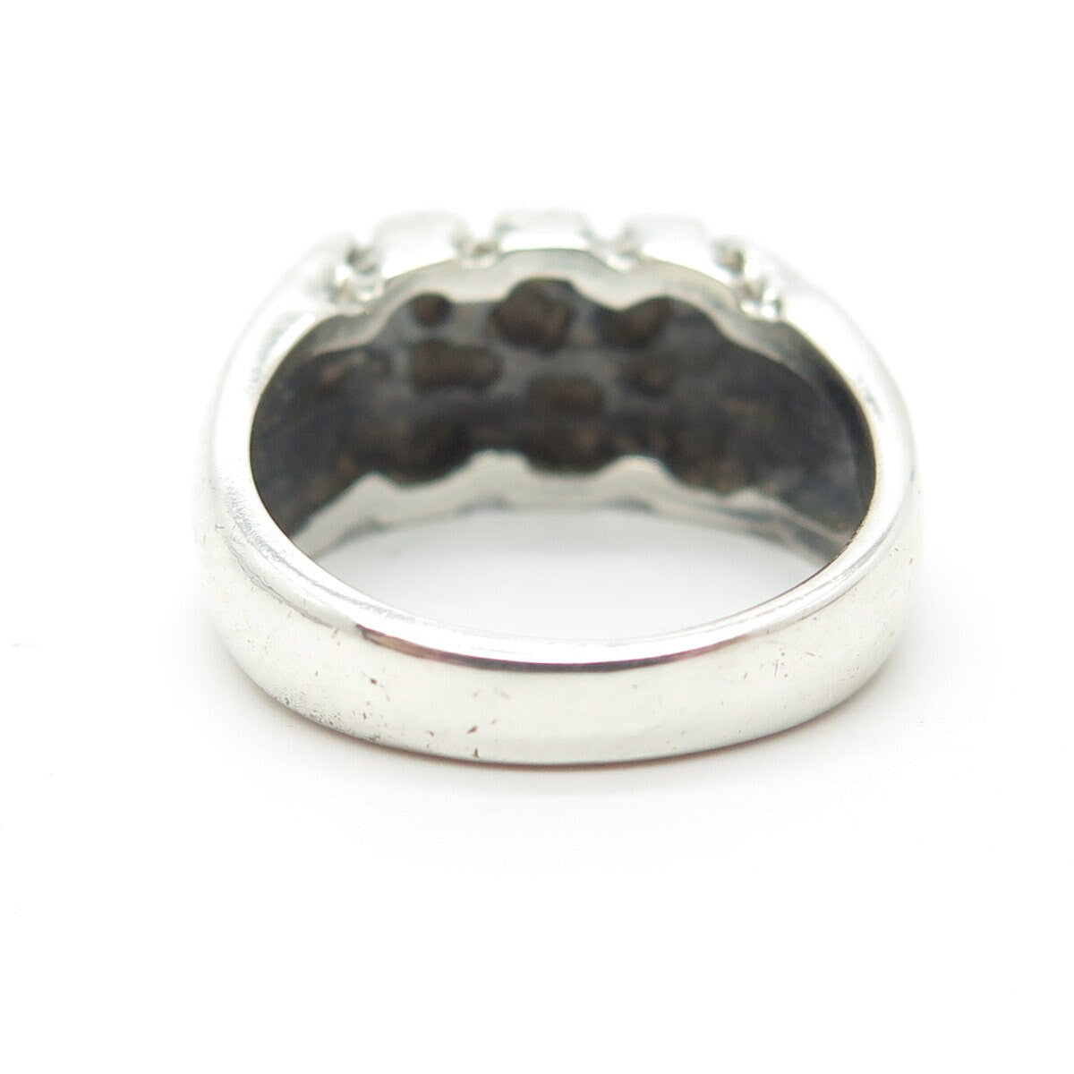925 Sterling Silver Vintage Textured Ring Size 7.5