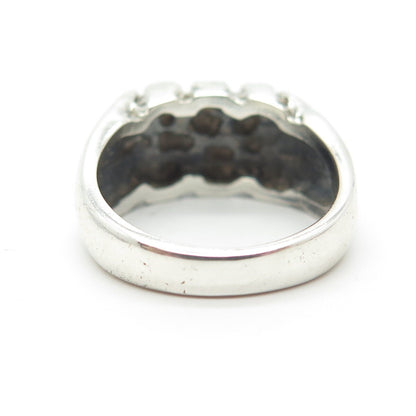 925 Sterling Silver Vintage Textured Ring Size 7.5