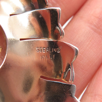 925 Sterling Silver Antique E. Waller Crystal Modernist Pin Brooch