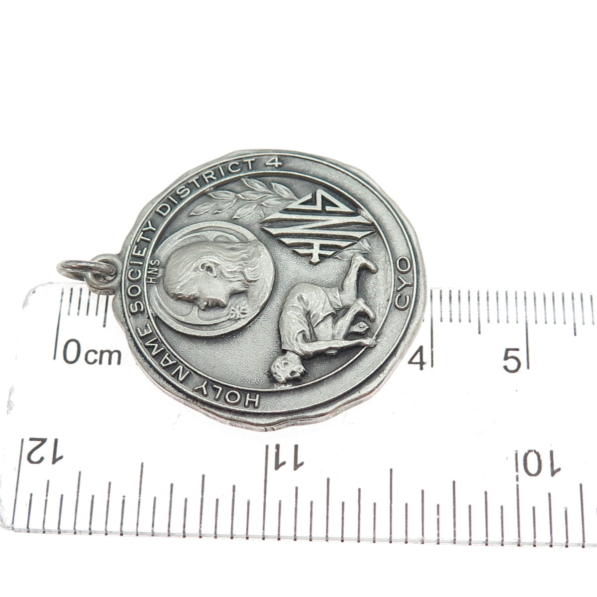 DIEGES & CLUST 925 Sterling Silver Vintage 1952 Holy Name Society Medal Pendant