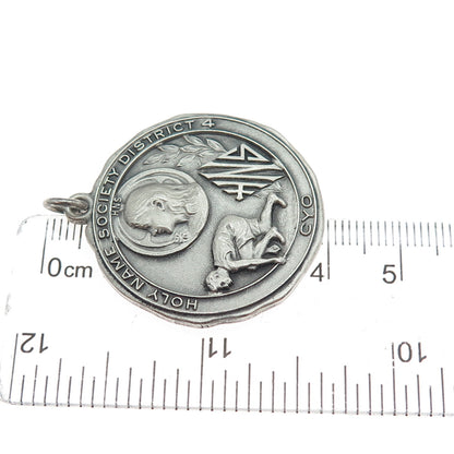 DIEGES & CLUST 925 Sterling Silver Vintage 1952 Holy Name Society Medal Pendant
