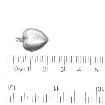 925 Sterling Silver Antique Art Deco Chatelaine Heart Minimalist Charm Pendant