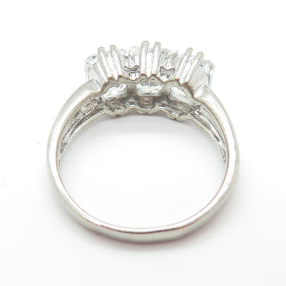 925 Sterling Silver Radiant-Cut C Z Promise Ring Size 10.75