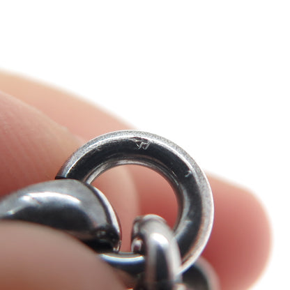 925 Sterling Silver Vintage Modernist Brutalist Oxidized Charm Pendant