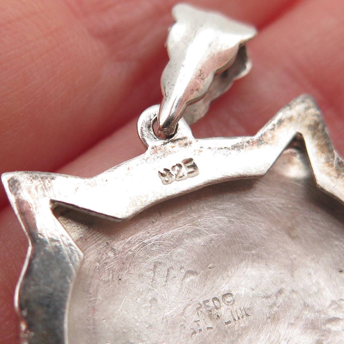 REO CO. 925 Sterling Silver Vintage Cat Locket Charm Pendant