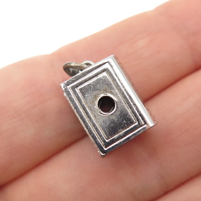 WELLS 925 Sterling Silver Antique Art Deco Stanhope Holy Bible Mini 3D Pendant