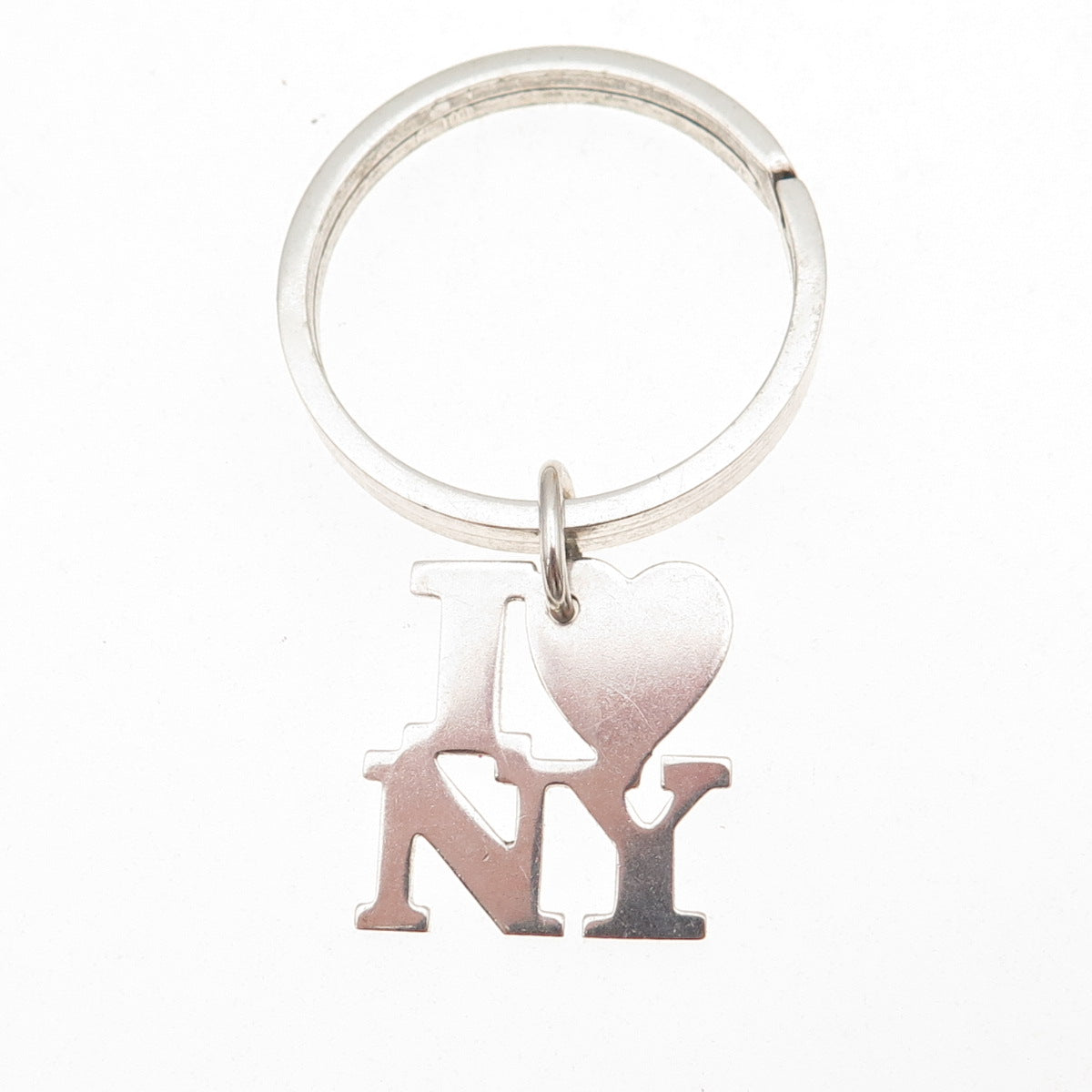 Tiffany & Co. 925 Sterling Silver Vintage I Love New York Key Fob Ring