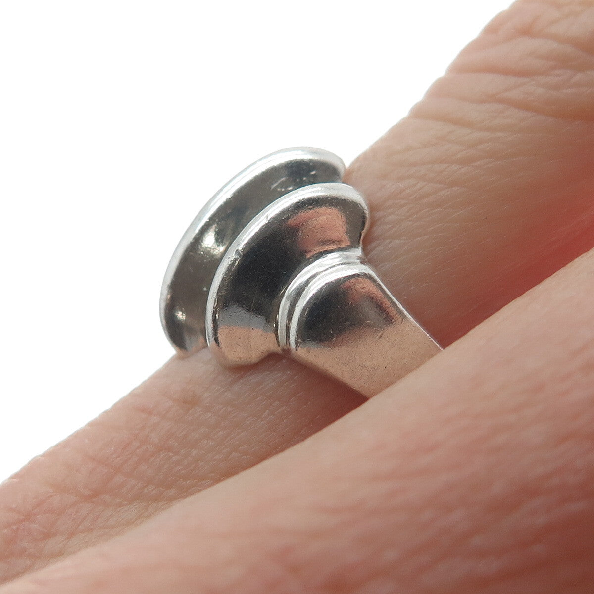 925 Sterling Silver Vintage Mexico Modernist Ring Size 6.75