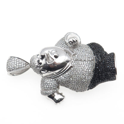 925 Sterling Black & White C Z Peter Griffin Family Guy Heavy 92.0g Pendant