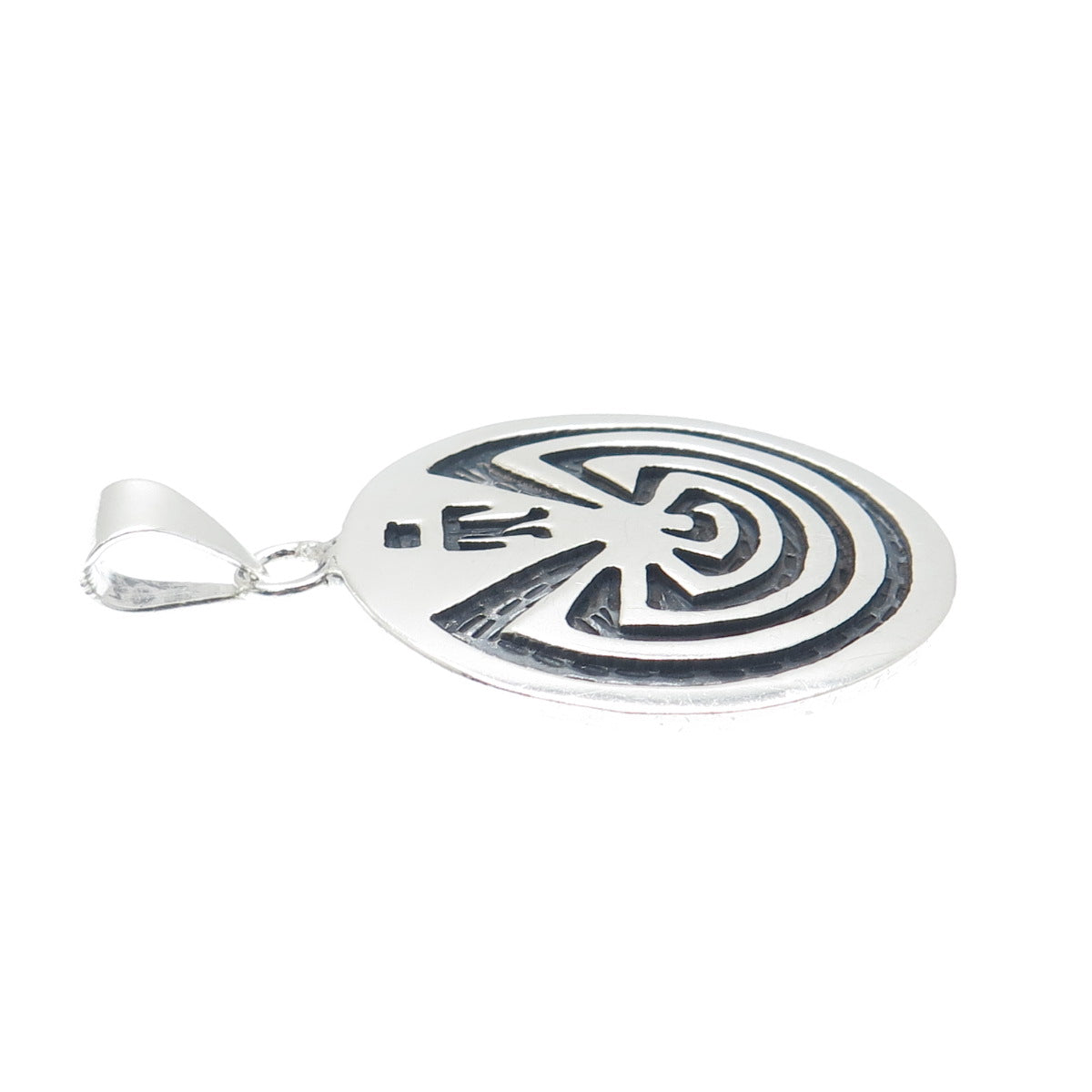 925 Sterling Silver Vintage Aztec Maze Pendant