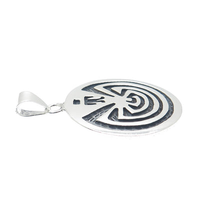 925 Sterling Silver Vintage Aztec Maze Pendant