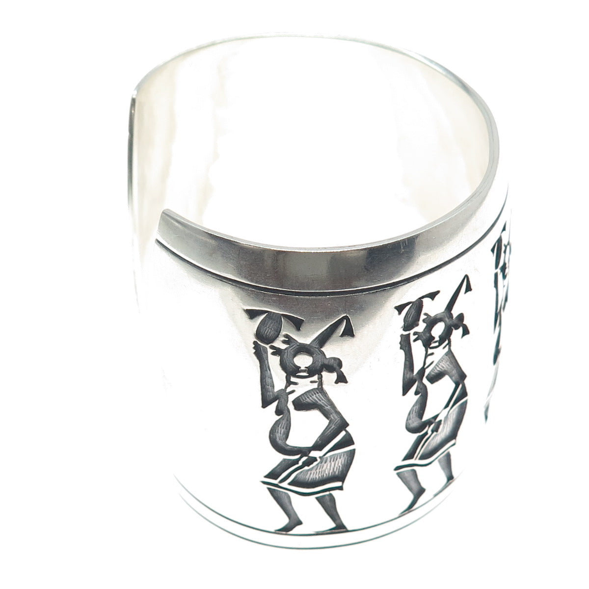 JERRY WHAGAD HONWYTEWA Old Pawn Sterling Silver Vintage Solid 174.7g Bracelet 8"