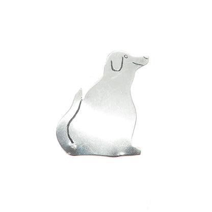 L+M ARIS 925 Sterling Silver Vintage Modernist Dog Slide Pendant