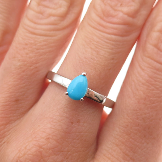 Chuck Clemency 925 Sterling Silver Real Sleeping Beauty Turquoise Ring Size 8.25