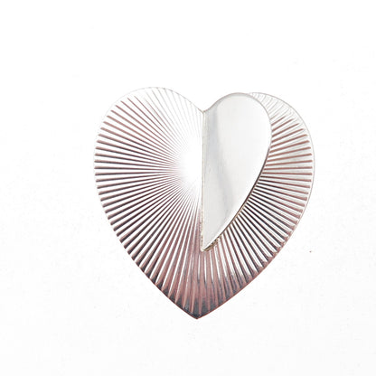 925 Sterling Silver Vintage EDI Modernist Heart Pin Brooch