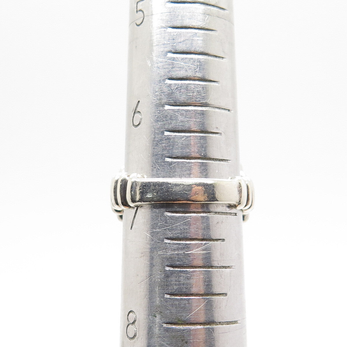 925 Sterling Silver Vintage Fence Ribbed Ring Size 7