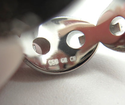 925 Sterling Silver Pave C Z Chain Band Ring Size 8.25