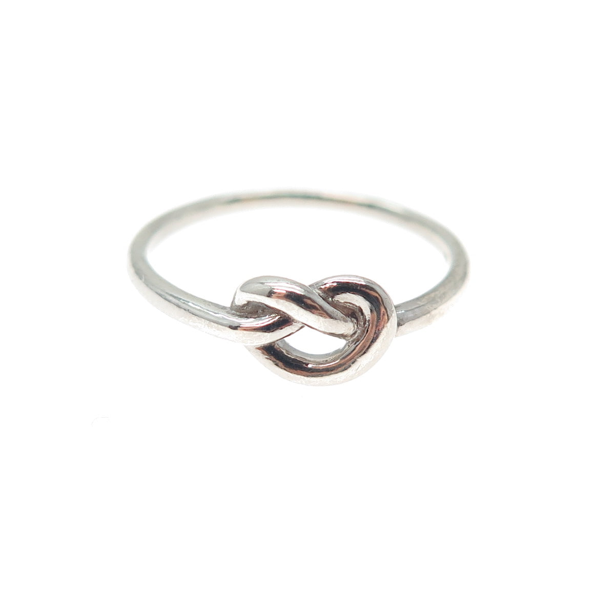 925 Sterling Silver Vintage Heart Love Knot Ring Size 6