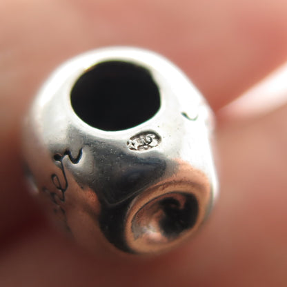 REFLECTION BEADS 925 Sterling Silver C Z #1 Teacher Apple Slide Bead Charm