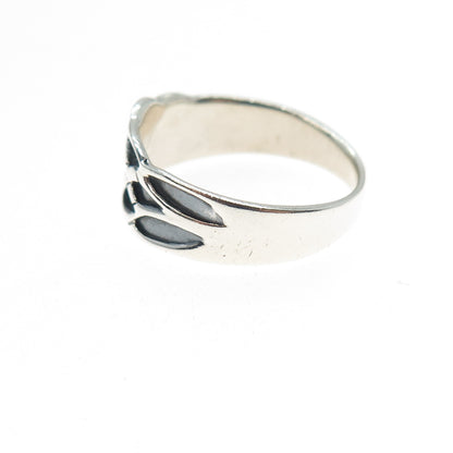 925 Sterling Silver Vintage Celtic Woven Oxidized Ring Size 8