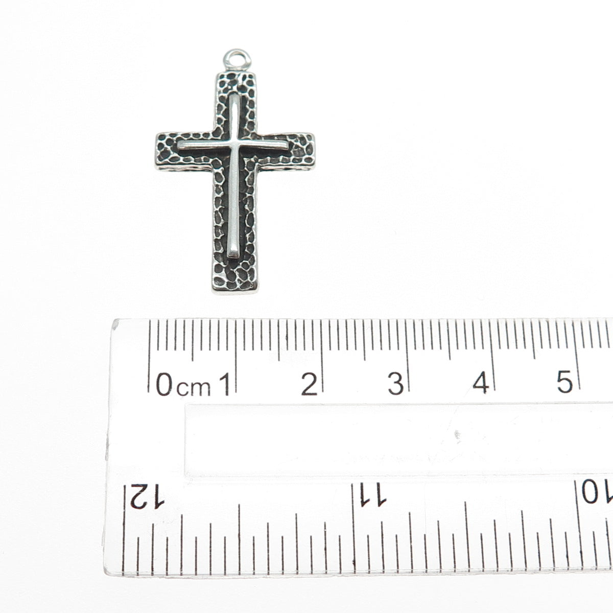 925 Sterling Silver Vintage Cross Oxidized Charm Pendant