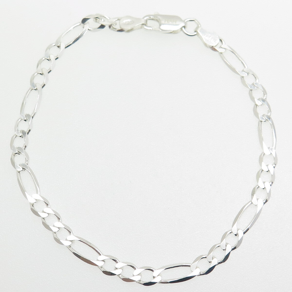 HAN 925 Sterling Silver Italy Figaro Link Bracelet 7.5"