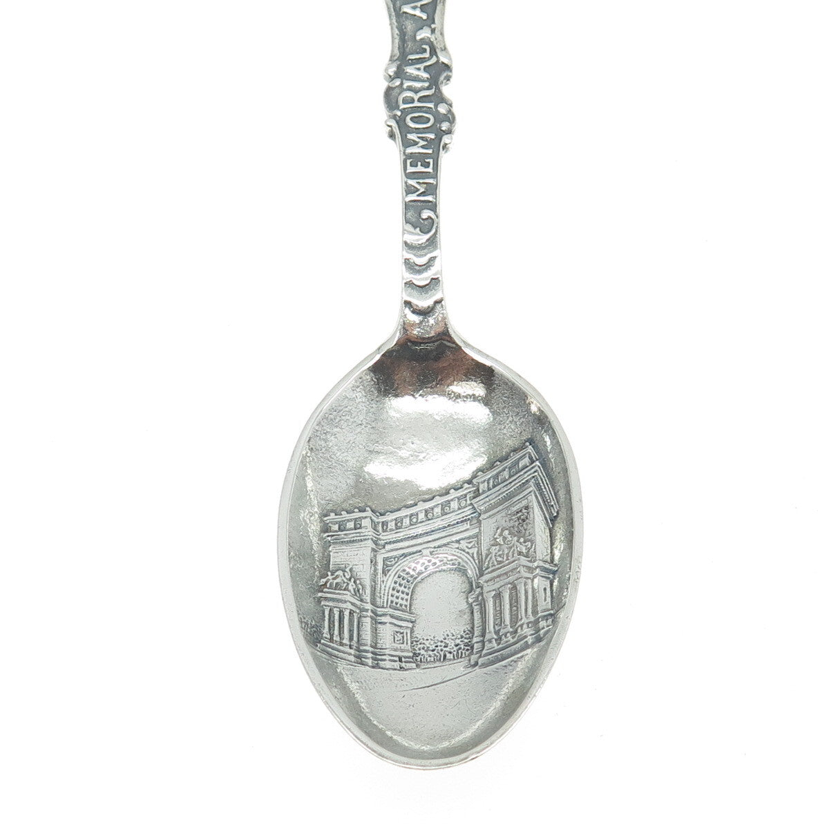 GORHAM 925 Sterling Silver Antique Memorial Arch States & Cities Coffee Spoon