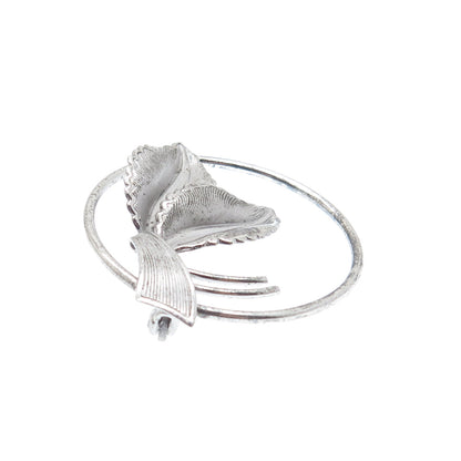 CURTIS CURTMAN 925 Sterling Silver Vintage Floral Leaf Pin Brooch