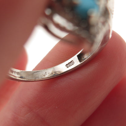 Chuck Clemency 925 Sterling Silver Real Sleeping Beauty Turquoise Ring Size 8