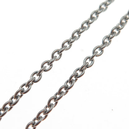 925 Sterling Silver Vintage Heart Cremation Urn Oxidized Chain Necklace 28"