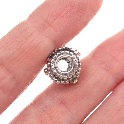 PANDORA 925 Sterling Silver Gold Real Diamond Entangled Beauty Slide Bead Charm