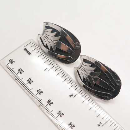925 Sterling Silver Vintage Mexico Abstract Earrings