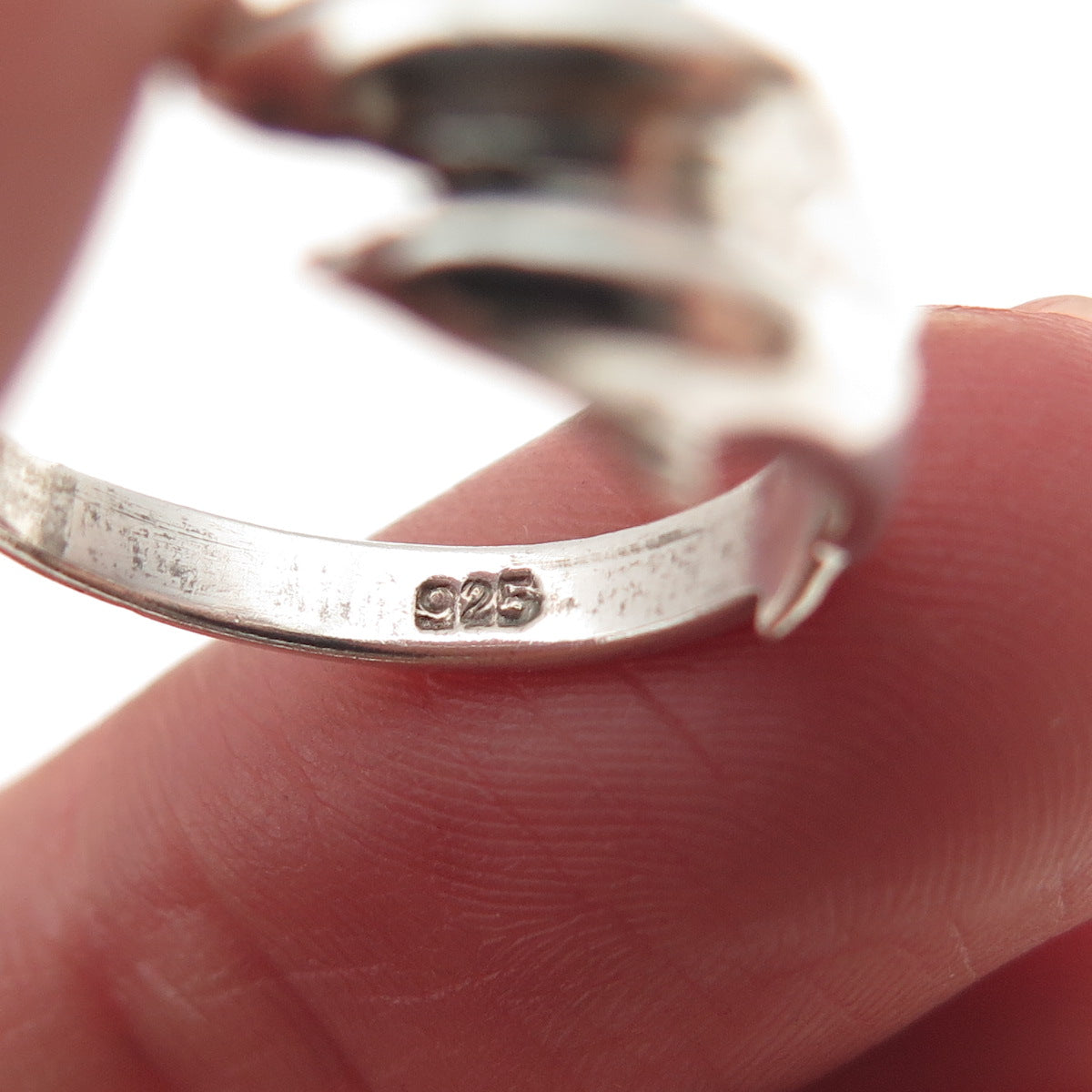925 Sterling Silver Vintage Dolphin Couple Oxidized Ring Size 6.5