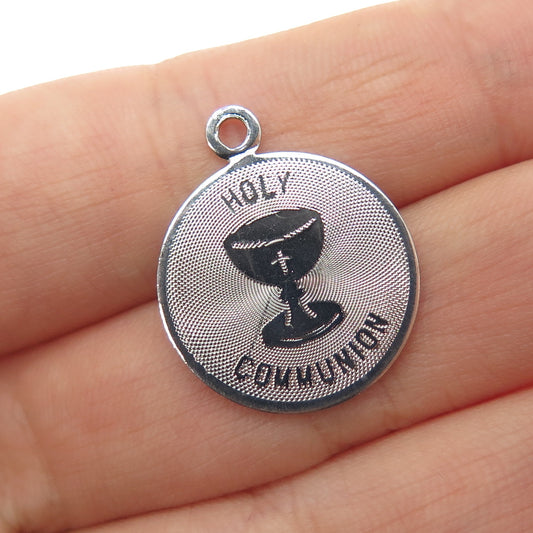 WELLS 925 Sterling Silver Vintage Holy Communion Mini Charm Pendant
