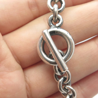 925 Sterling Silver Vintage Knot Rolo Link Bracelet 6.25"
