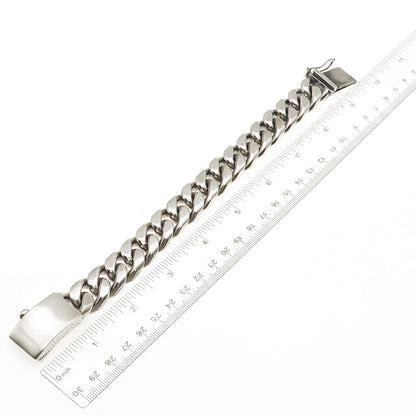 Nino 925 Sterling Silver Vintage Heavy 183.4g Cuban Link Bracelet 8.5"