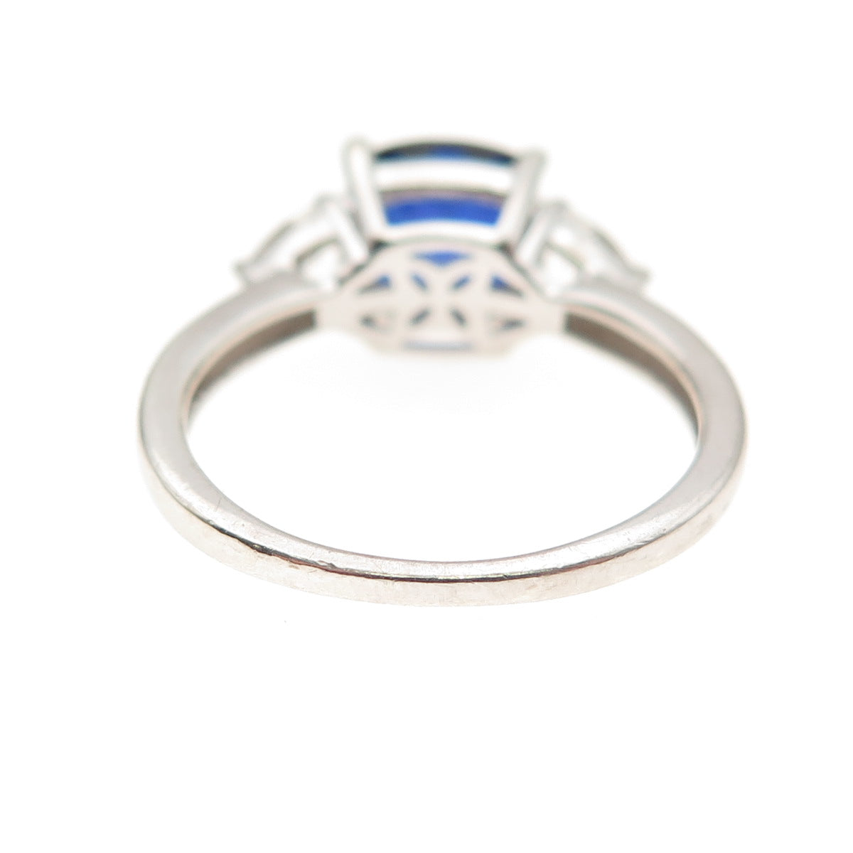 Richline Sterling Silver Real White Topaz & Lab-Created Sapphire Ring Size 6.75