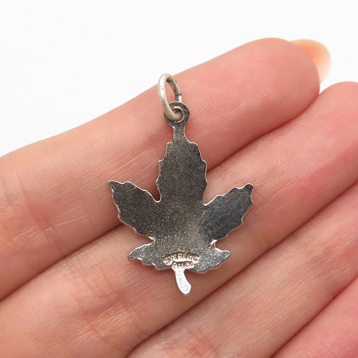 925 Sterling Silver Vintage Breadner & Co. Enamel "Montreal" Maple Leaf Pendant