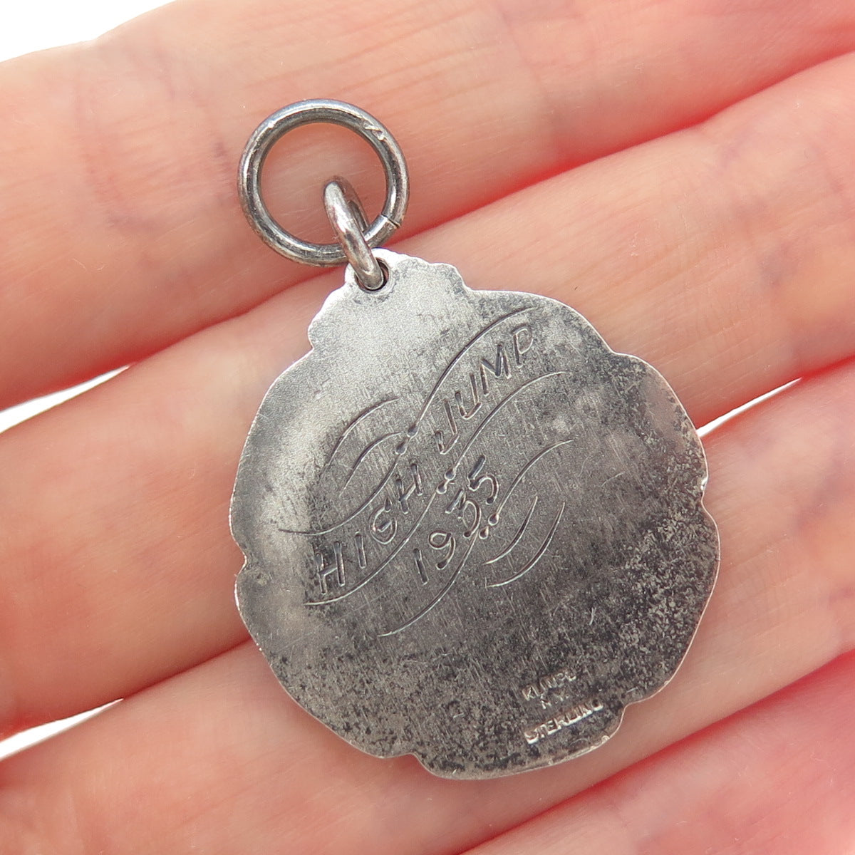 925 Sterling Silver Antique 1935 Edgewater Public Schools Athletic Meet Pendant