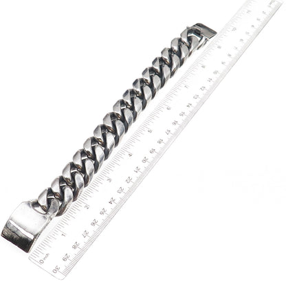 925 Sterling Silver Vintage Mexico Heavy 261.0g Cuban Link Bracelet 8.5"
