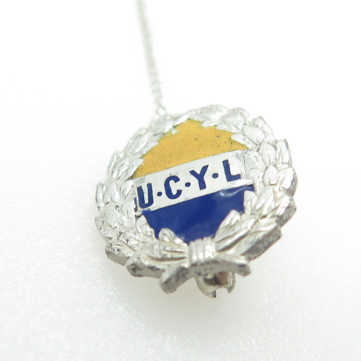 925 Sterling Silver Vintage Enamel 1957 UCYL Field Day Philadelphia Sport Pin