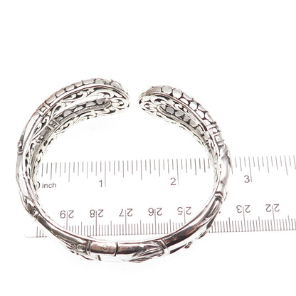 Sarda 925 Sterling Silver Vintage Kali Dotted Bamboo Bracelet 6.75"
