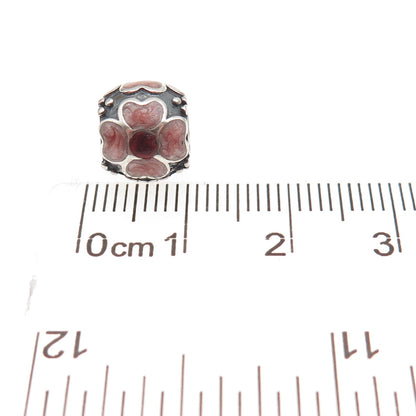 Pandora 925 Sterling Silver Enamel Daisy Flower Slide Bead Charm