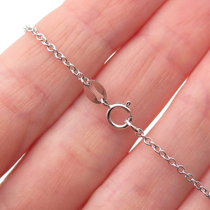 925 Sterling Silver Oval & Pear-Cut C Z Cable Chain Necklace 16"
