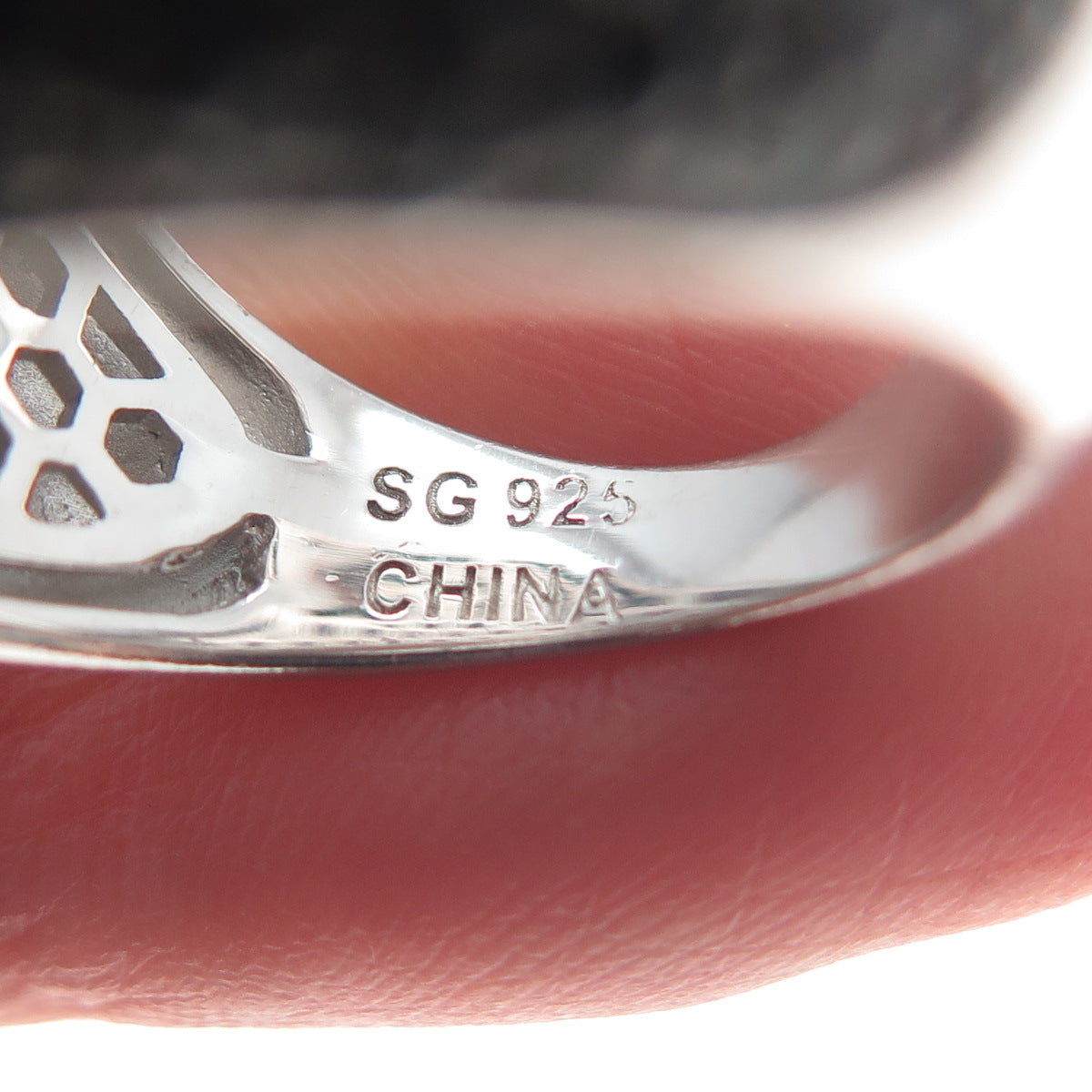 925 Sterling Silver Real Black Spinel Gemstone Cluster Wide Ring Size 7