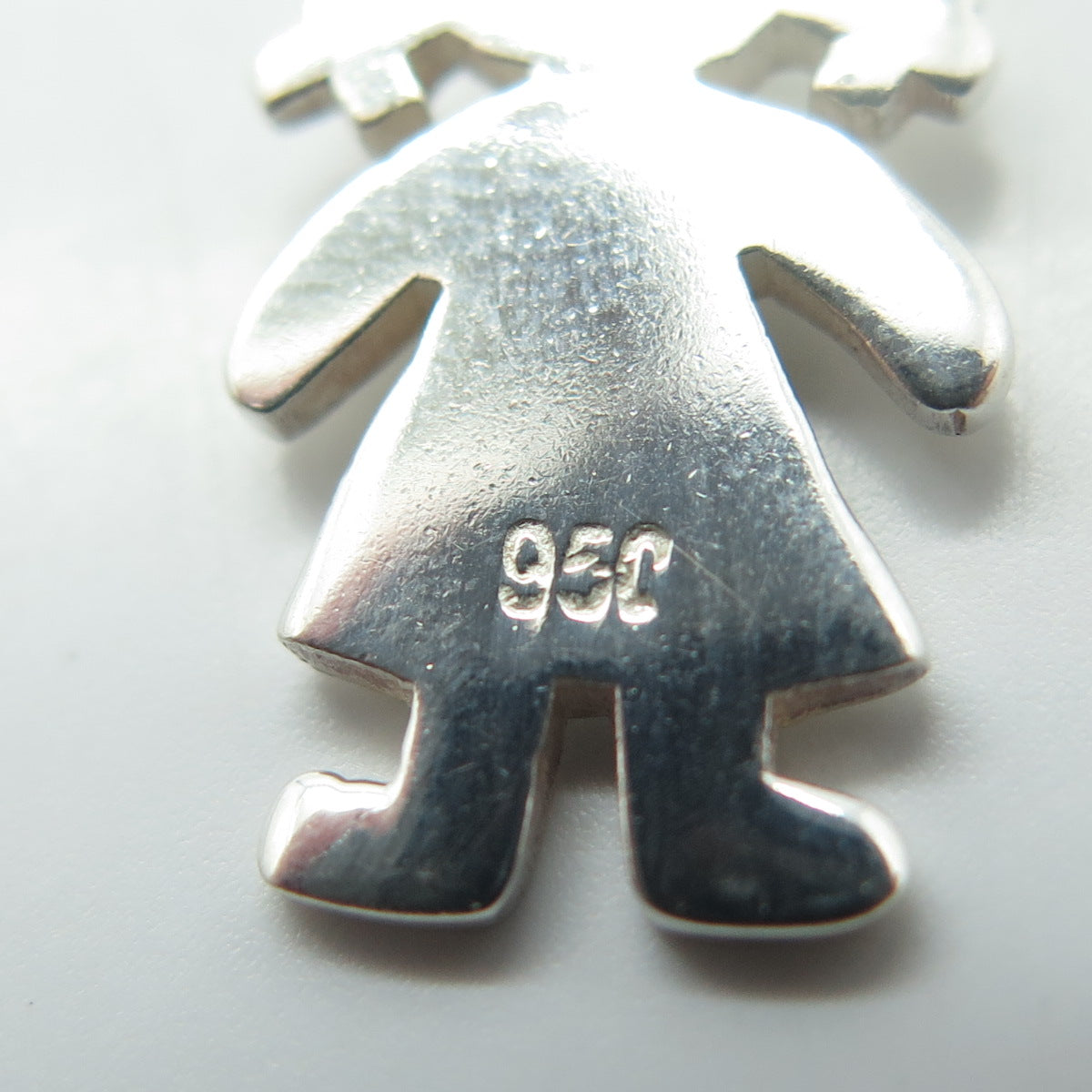 950 Silver Vintage Baby Girl Doll Charm Pendant